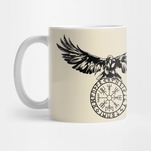 Raven with Futhark and Vegvisir Mug